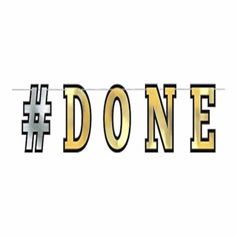 #Done Foil Letter Banner