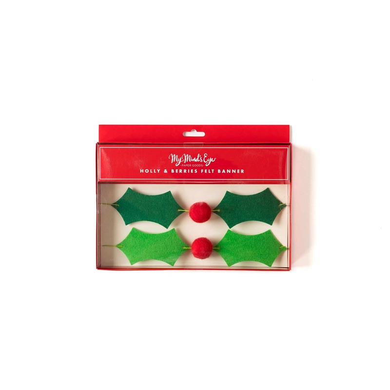 Felt Holly & Berries Banner