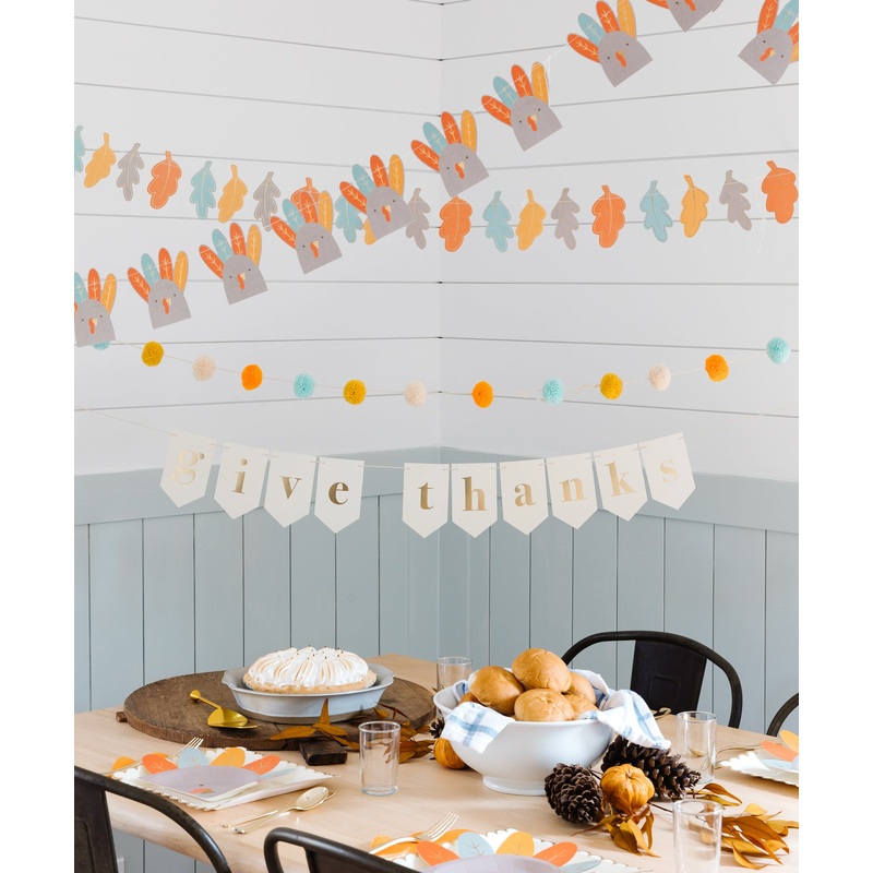 Give Thanks & Leaves Banner Set