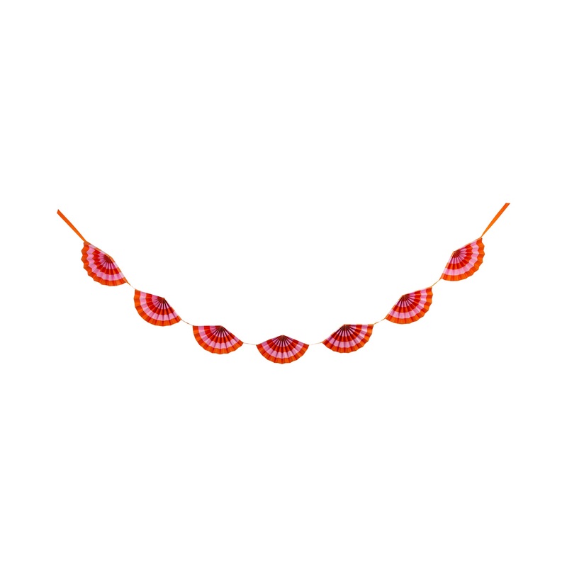 Pink & Orange Fan Bunting Banner