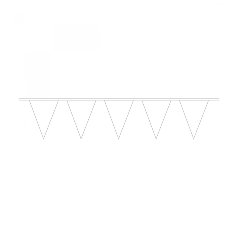White Pennant Banner Plastic 10m