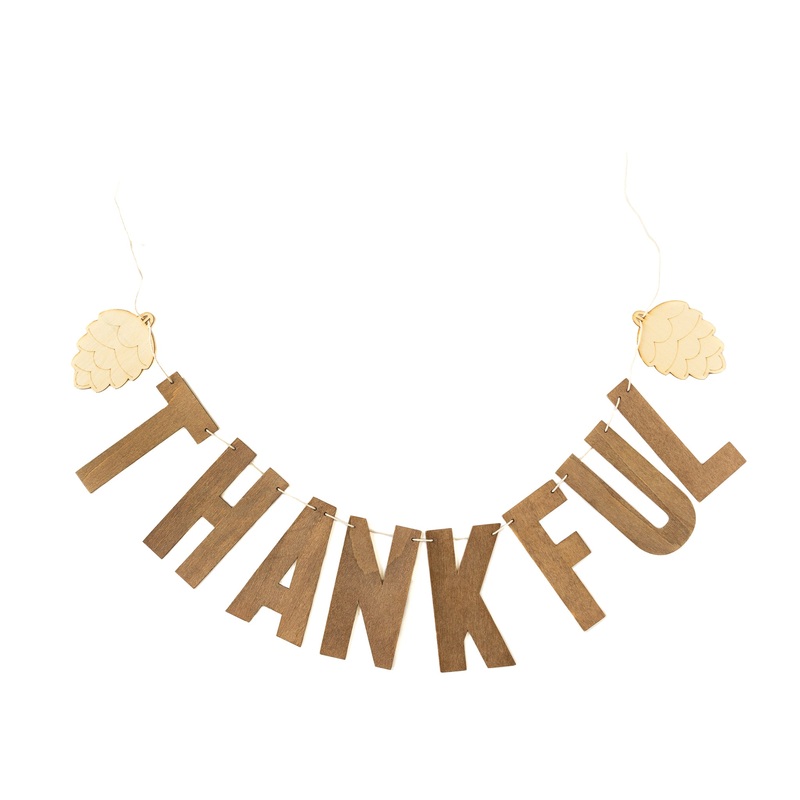 Wood Thankful Banner