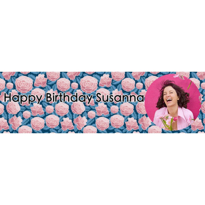 Blossoming Rose Birthday Banner