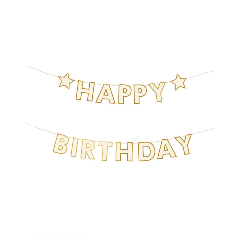 Cream Happy Birthday Banner