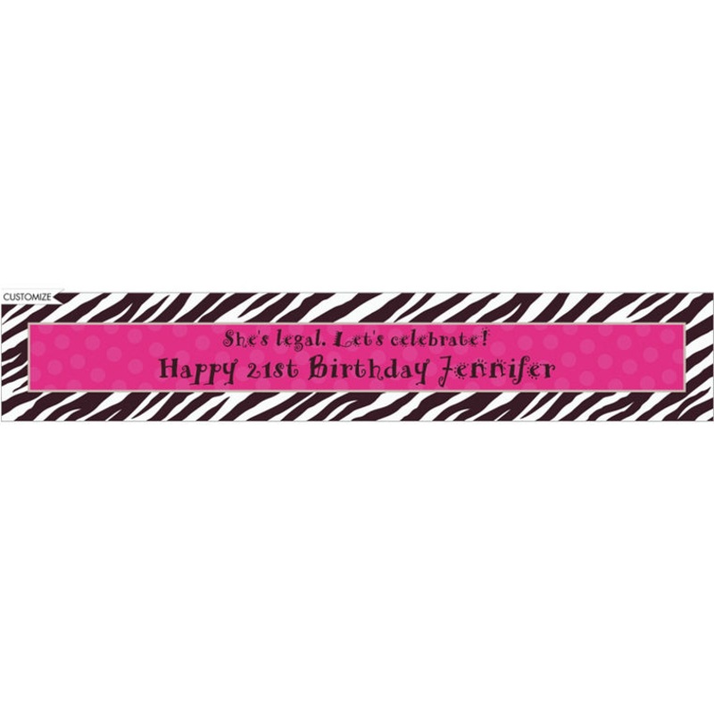Custom Zebra Party Banner