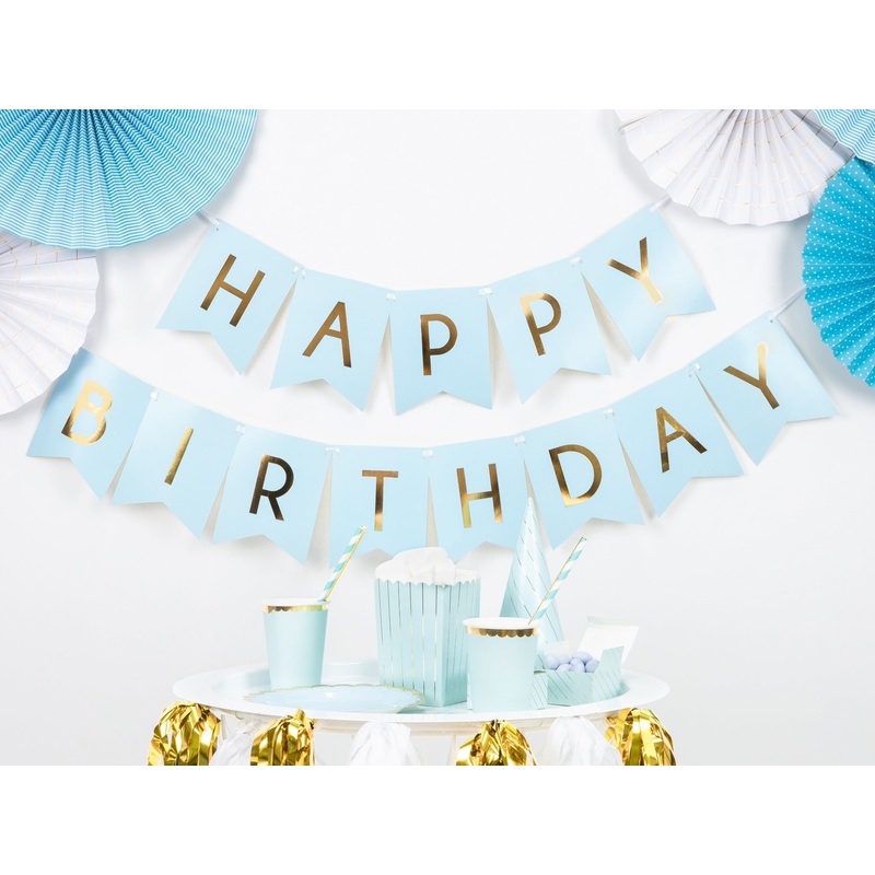 Happy Birthday Banner Blue