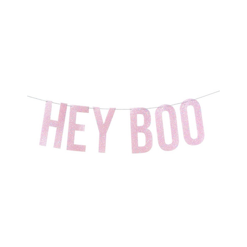 Hey Boo Banner - Pink