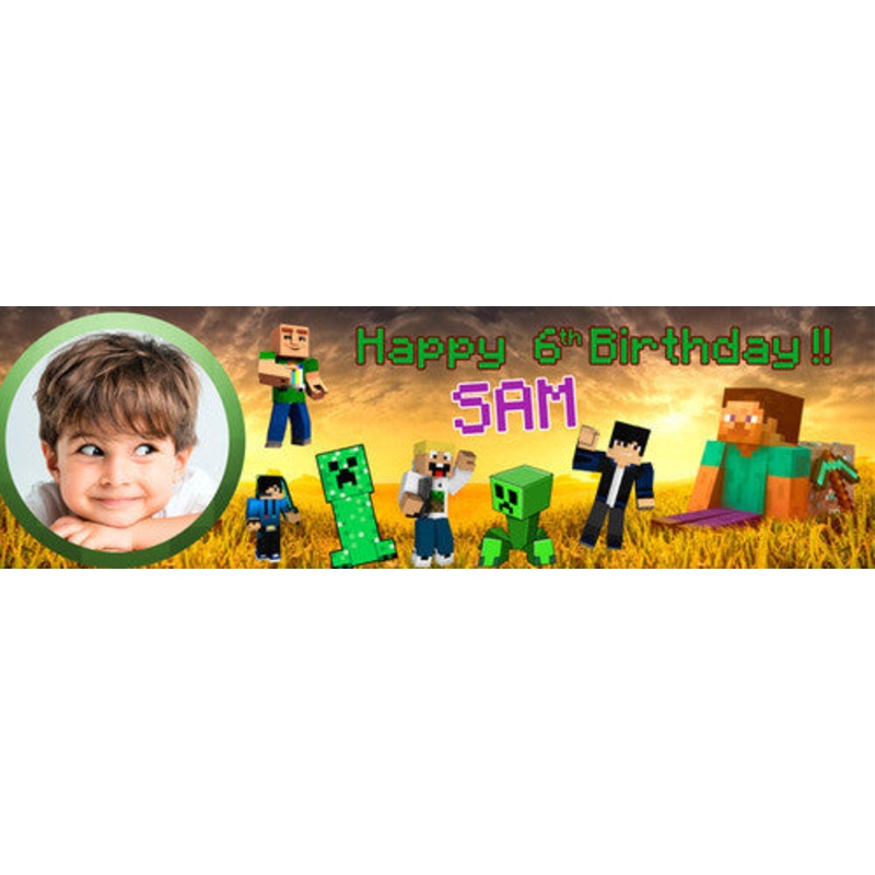 Mincraft Birthday Banner