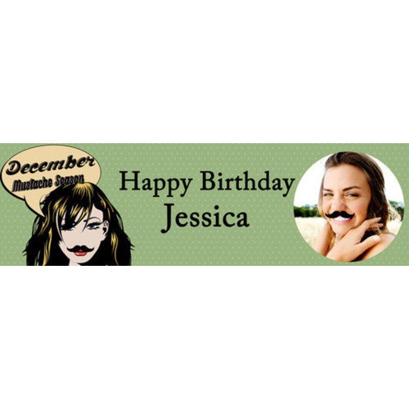 Mustache Birthday Banner