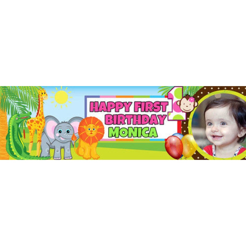My First Jungle Birthday Banner