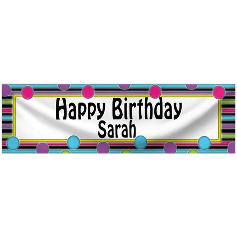 Neon Dots & Stripes Banner