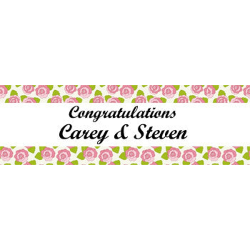 Pink Roses Wedding Banner