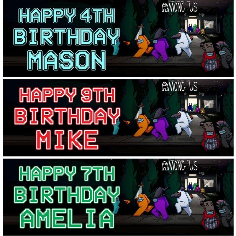 Among Us Birthday Banner