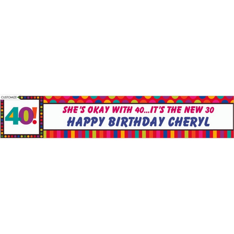Colorful 40th Birthday Banner