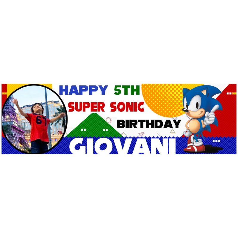 Custom Sonic Birthday Banner