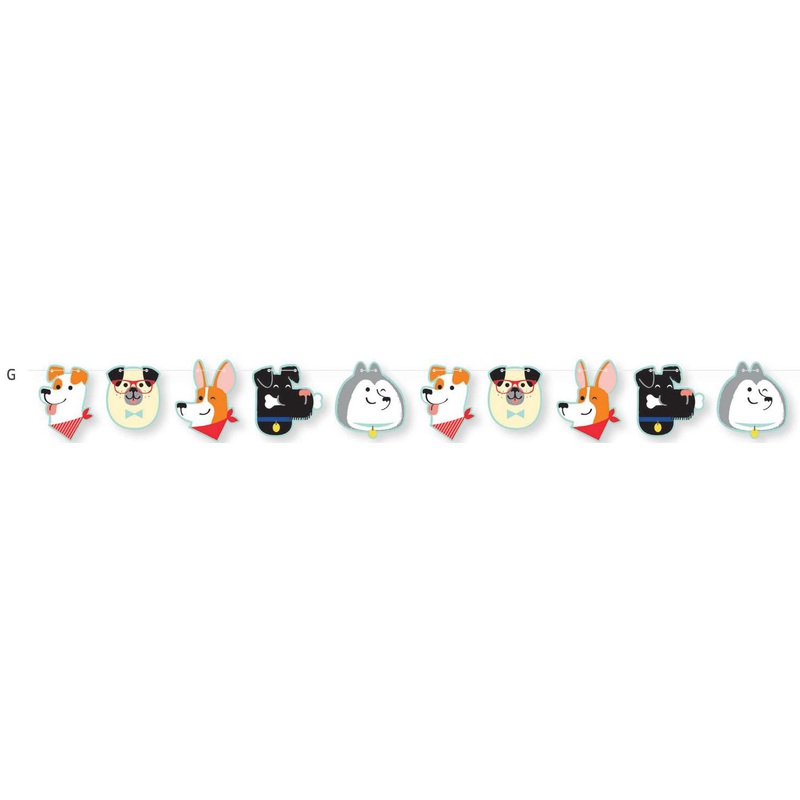 Dog Party Shaped Ribbon Banner