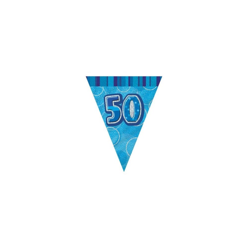 Glitz Blue 50 Flag Banner 12Ft
