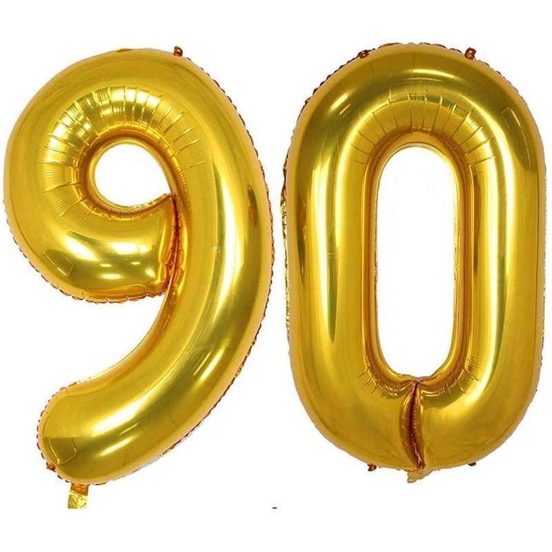 Gold Number 90 Balloon, 40 Inch
