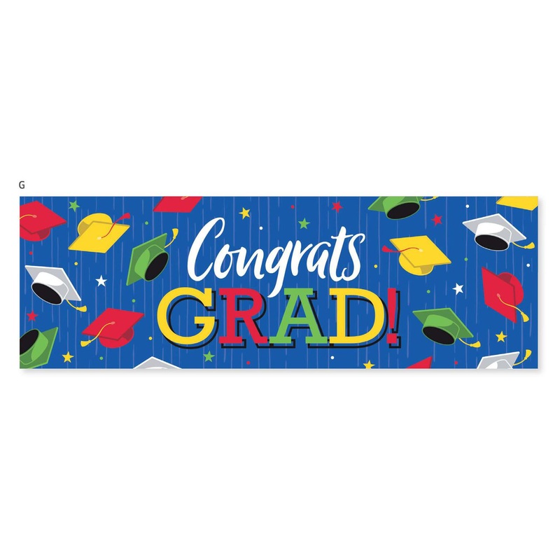 Hats off Grad Giant Party Banner