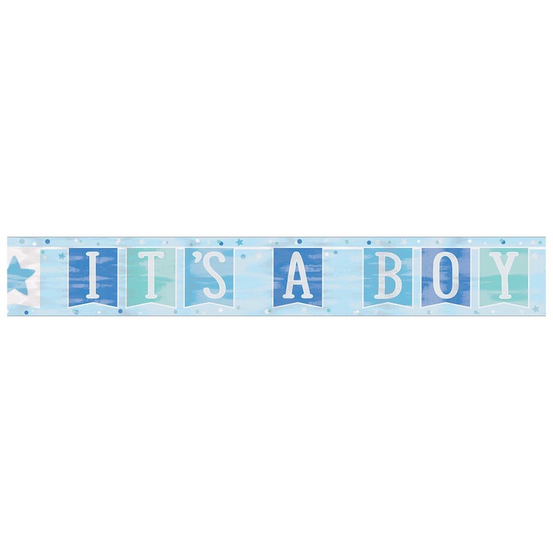Its A Boy Foil Banner