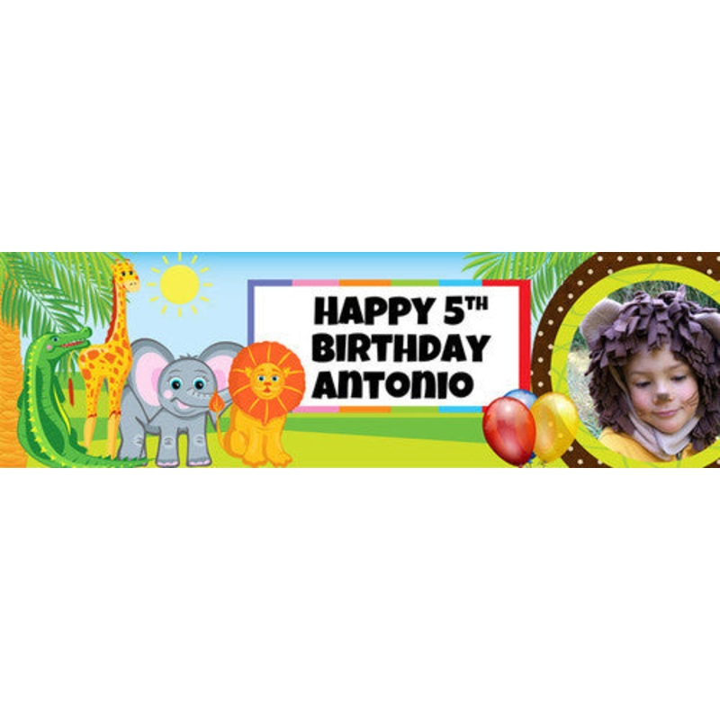 Jungle Happy Birthday Banner
