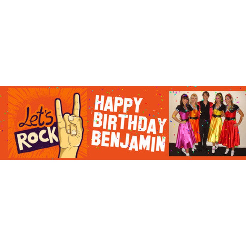 Lets Rock Birthday Banner