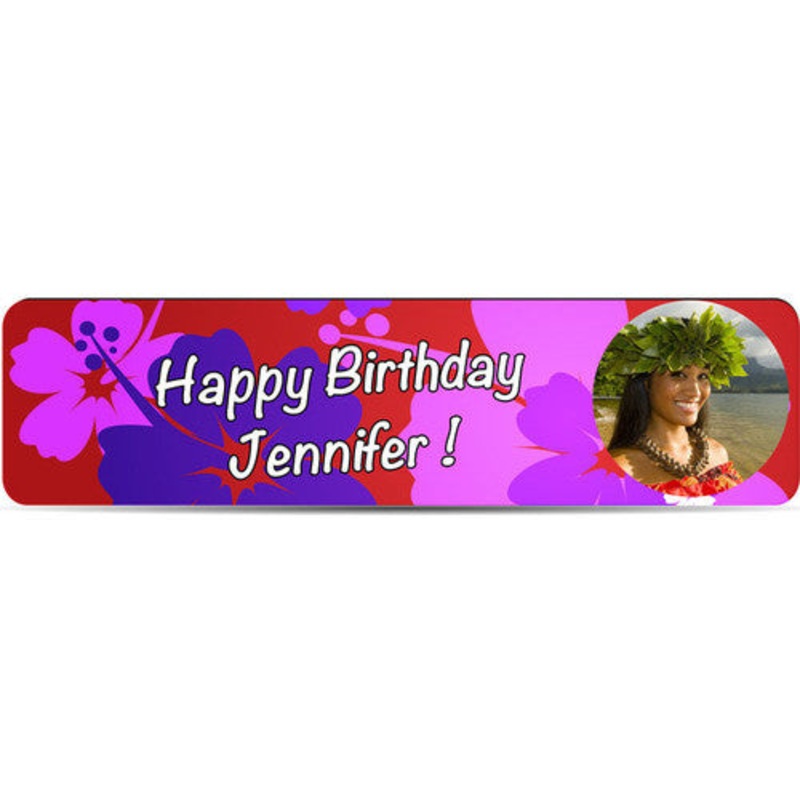 Luau Birthday Banner Red