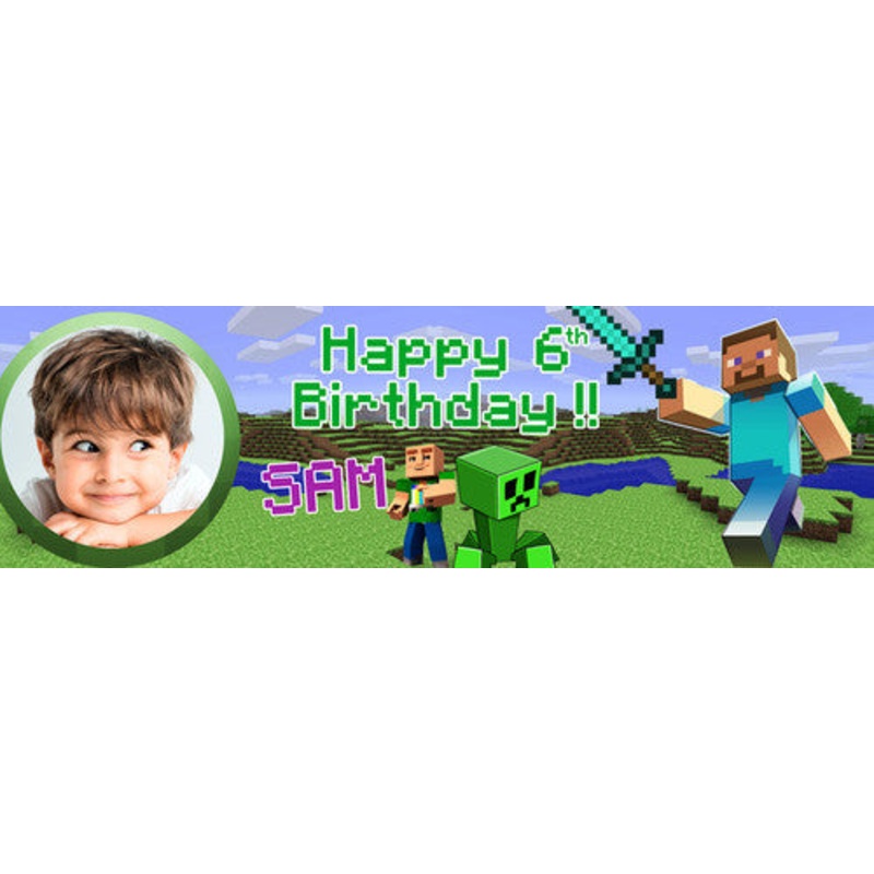 My Mincraft Birthday Banner