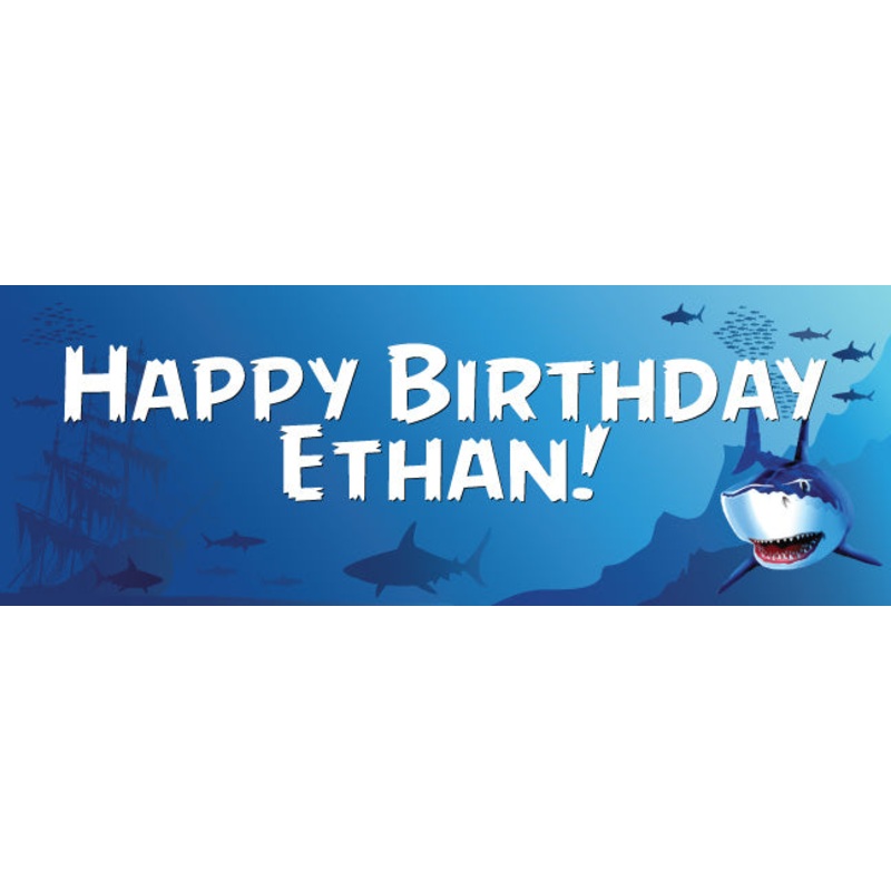 Shark Birthday Banner