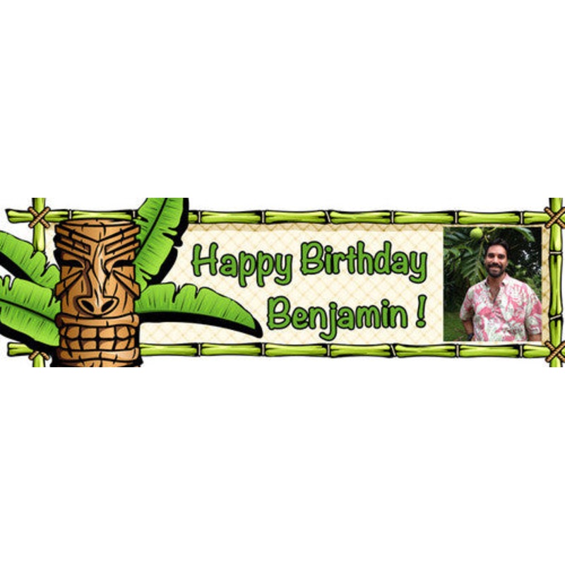 Tiki Birthday Banner