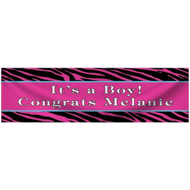 Zebra Print Personalized Banner