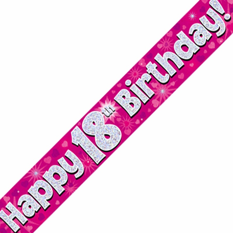 18th Birthday Pink Banner - 2.7m