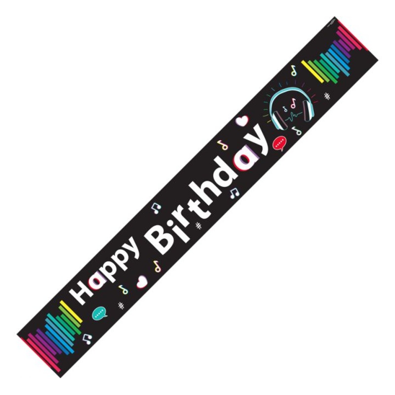 9FT MUSIC MEDIA BIRTHDAY BANNER