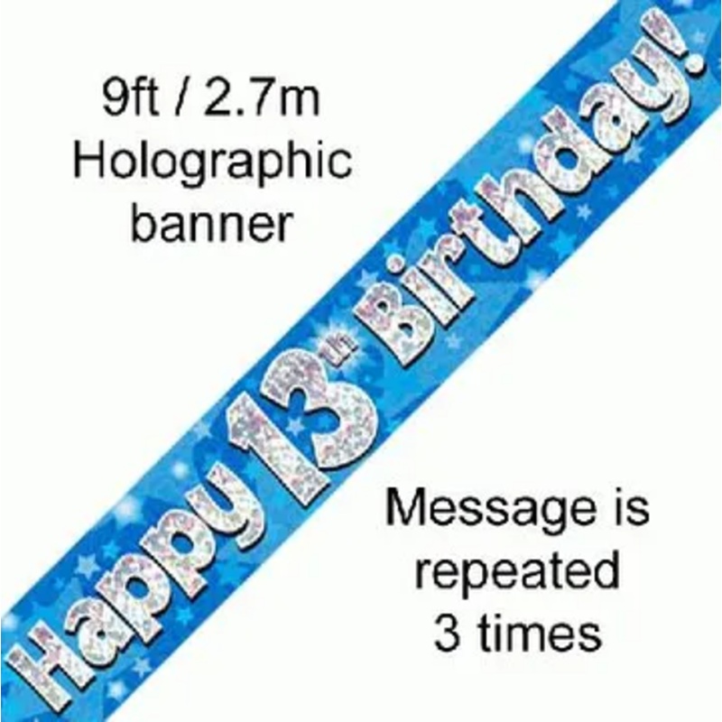 Foil Banner 13th Birthday Blue