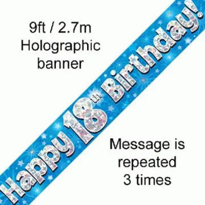 Foil Banner 18th Birthday Blue