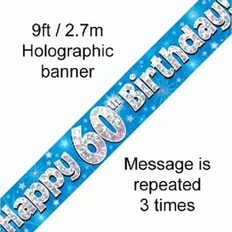 Foil Banner 60th Birthday Blue