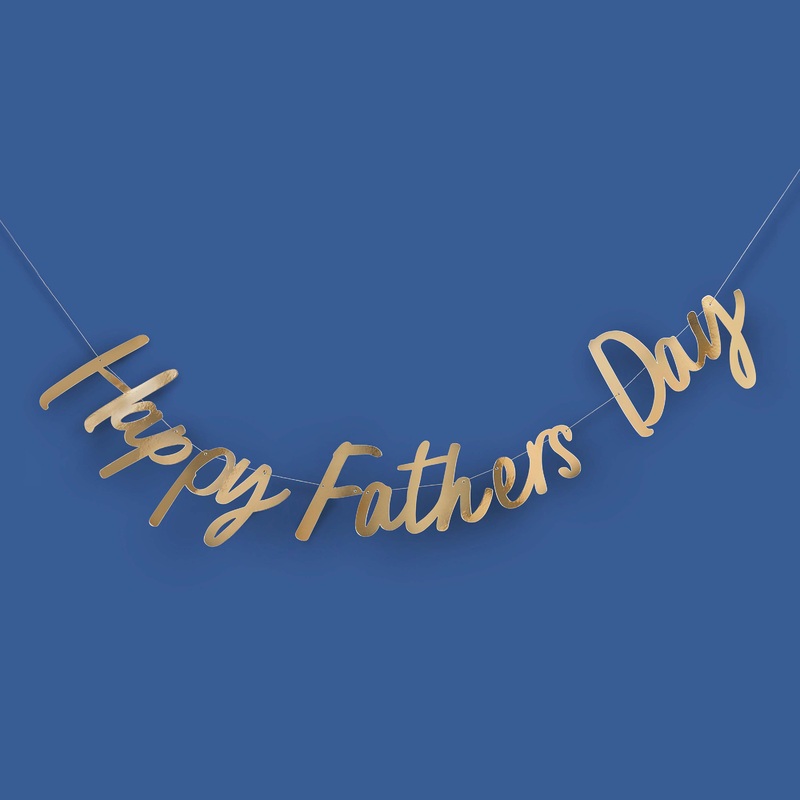 Gold Happy Fathers Day Banner 2M
