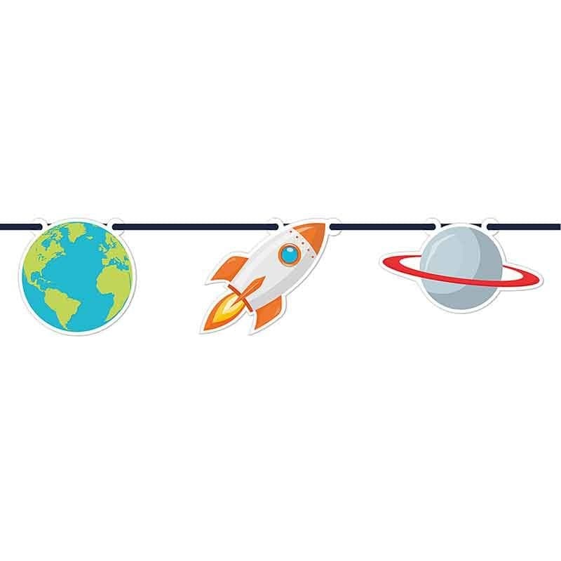 Rocket Space Paper Party Banner