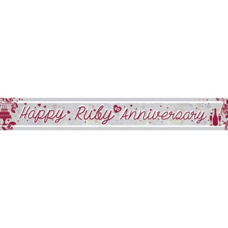 Ruby Anniversary Foil Banner
