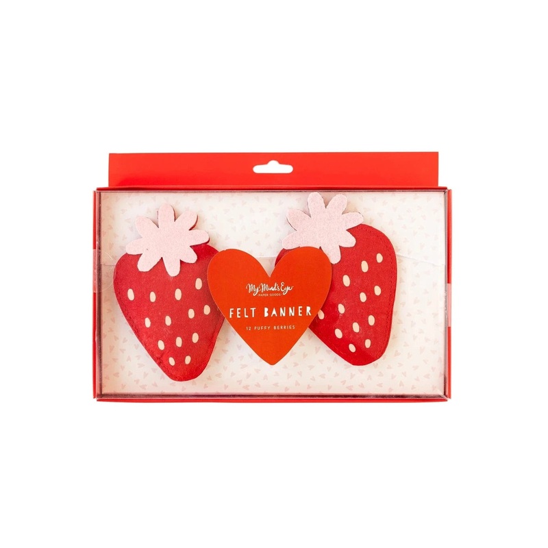 Strawberry Felt Party Banner