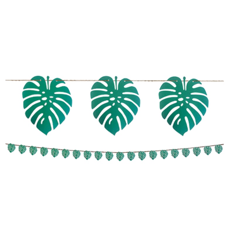 Tropical Palm Leaf Party Banner