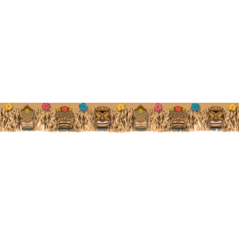 Vintage Tiki Grass Fringe Banner