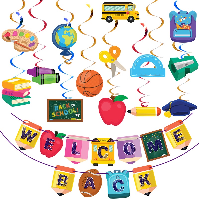 Welcome Back Banner & Swirl