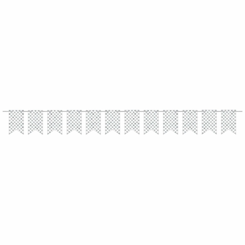 2 Pin Pennant Banner White