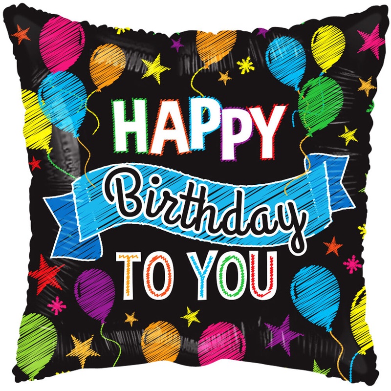 4" Birthday Balloons & Banner