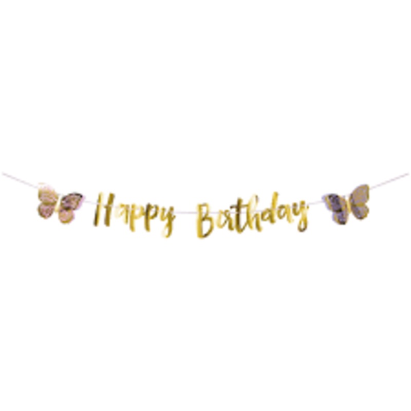 BUTTERFLY HAPPY BIRTHDAY BANNER