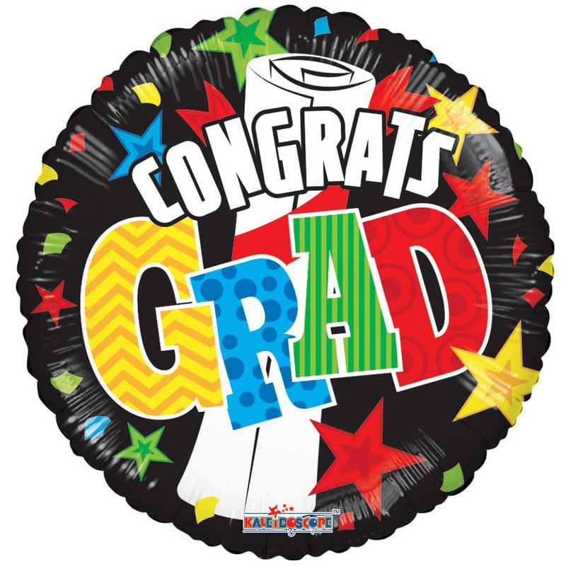 Grad Banner & Stars 18 Balloon