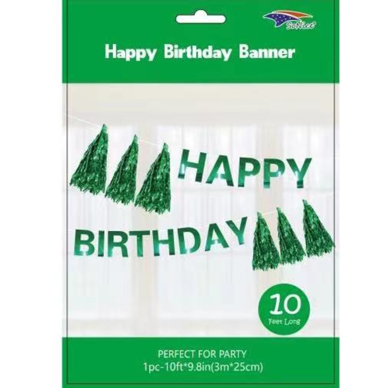 GREEN HAPPY BIRTHDAY BANNER