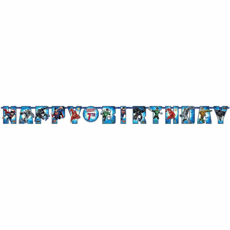 Justice League Birthday Banner