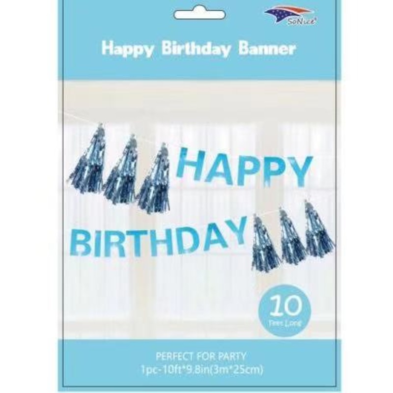 LIGHT BLUE HAPPY BIRTHDAY BANNER